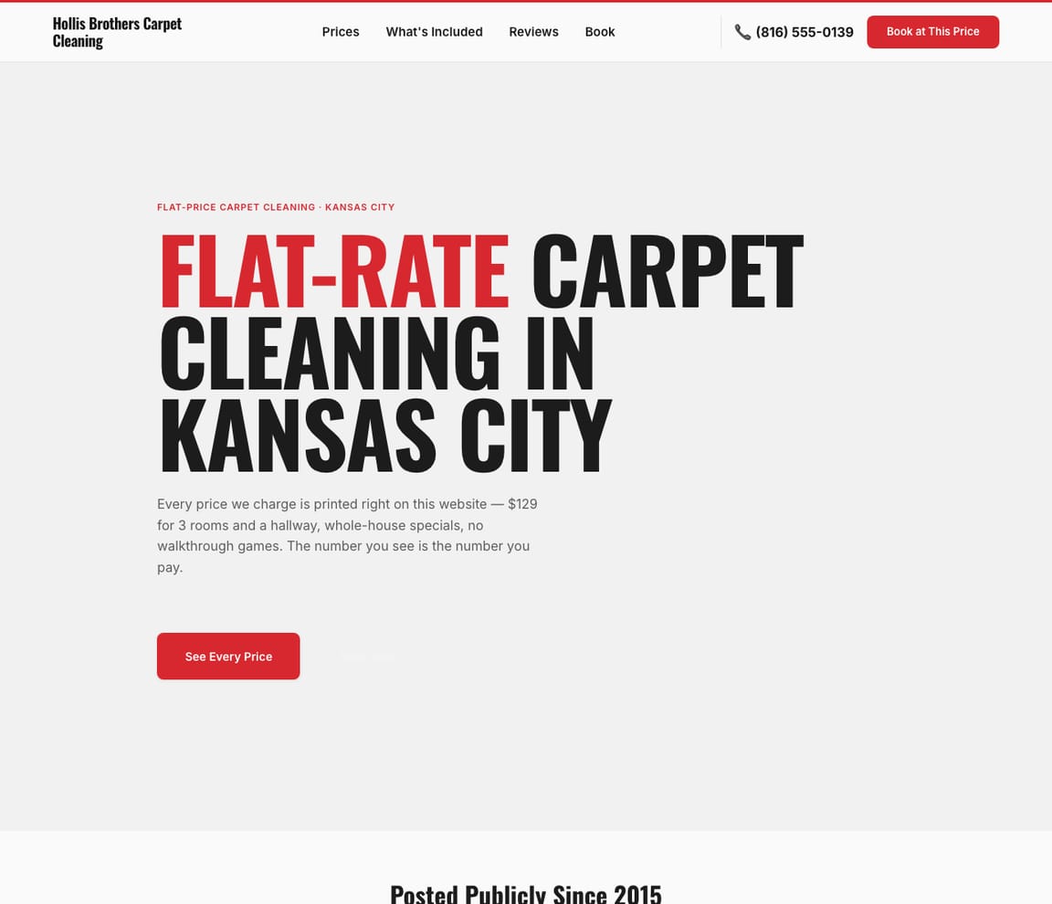 Affordable Carpet Cleaning website template preview