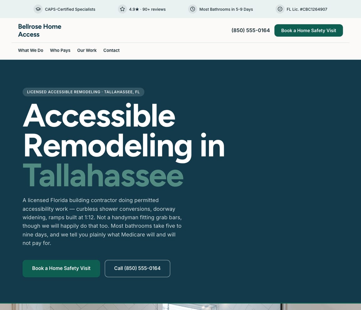 Aging-in-Place & Accessible Remodeling website template preview