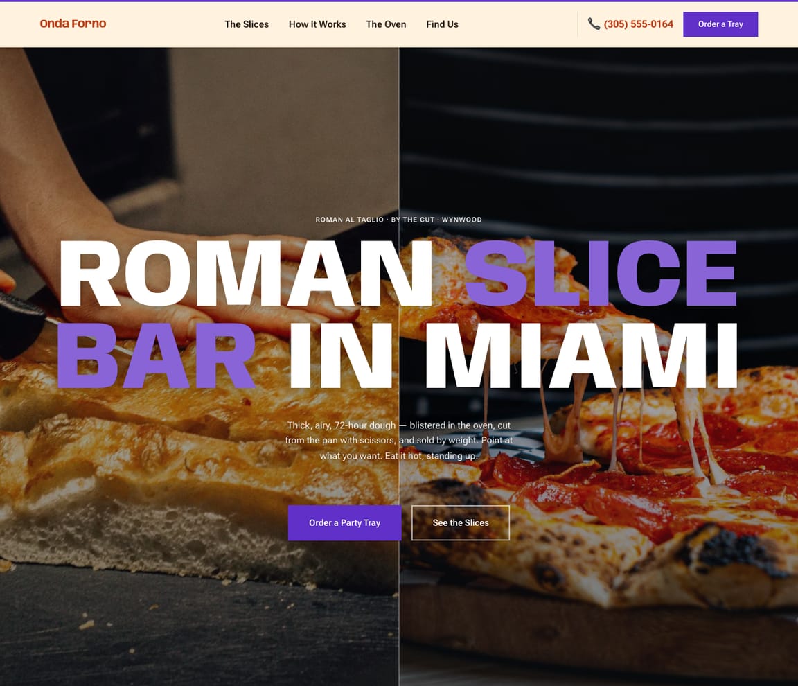 Pizza Slice Bar (Al Taglio) website template preview