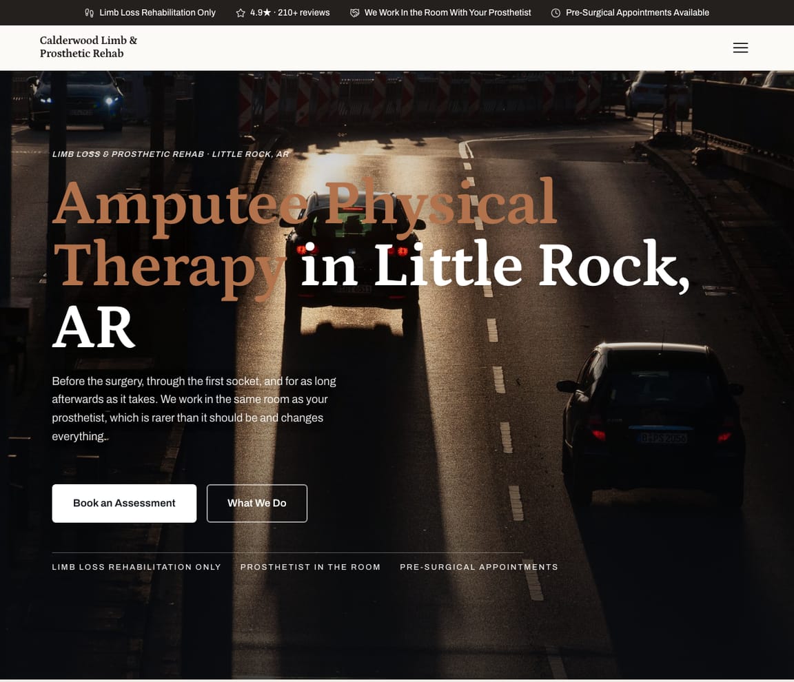 Amputee & Prosthetic Rehab website template preview