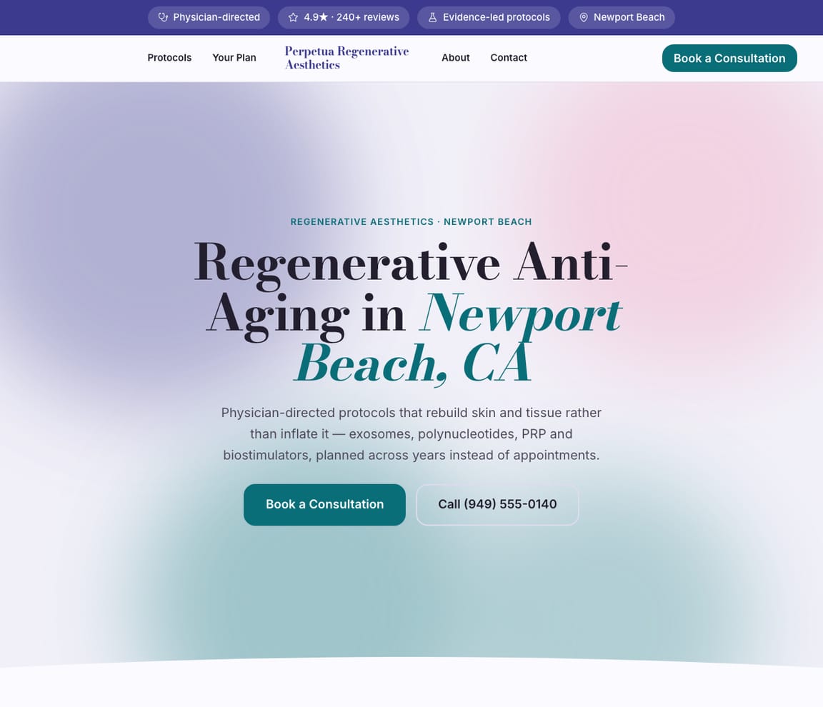 Regenerative Anti-Aging Clinic website template preview