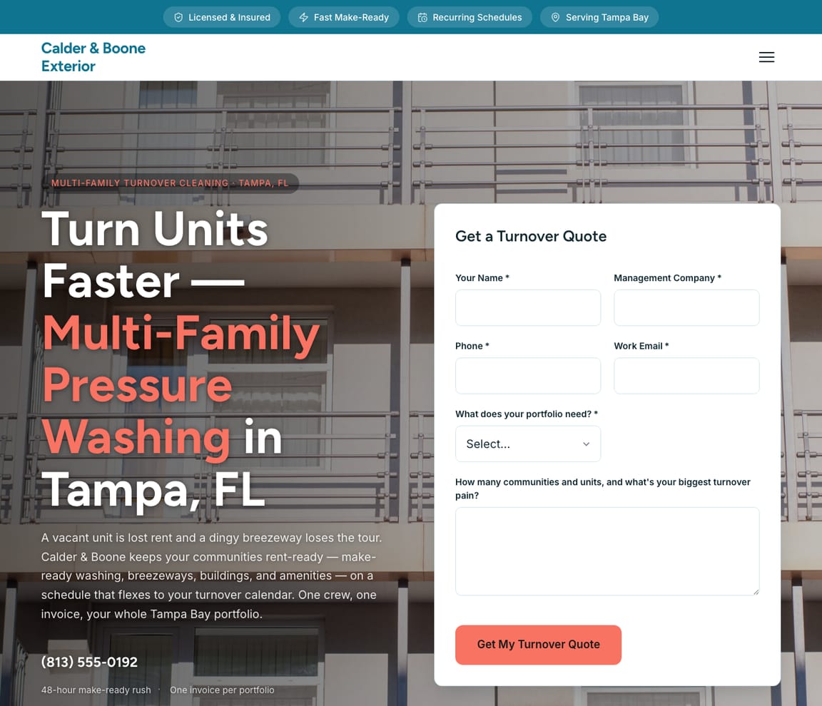 Apartment & Multi-Family website template preview