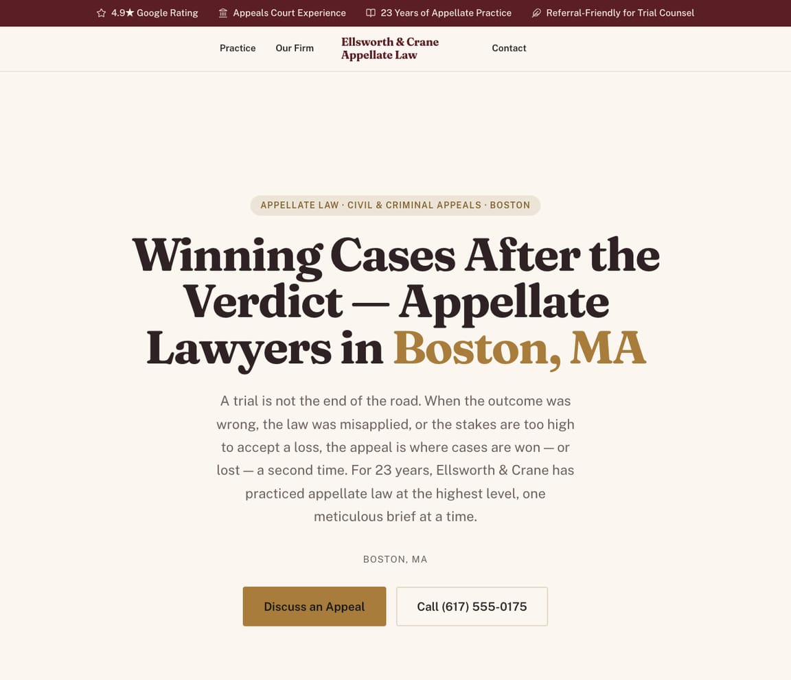 Appellate Lawyer website template preview