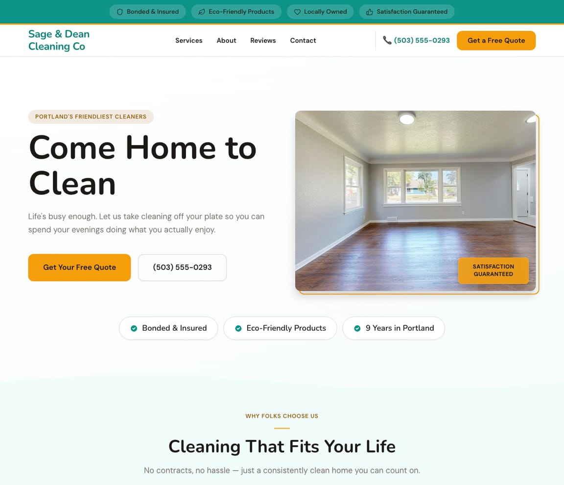 House Cleaner - Friendly website template preview