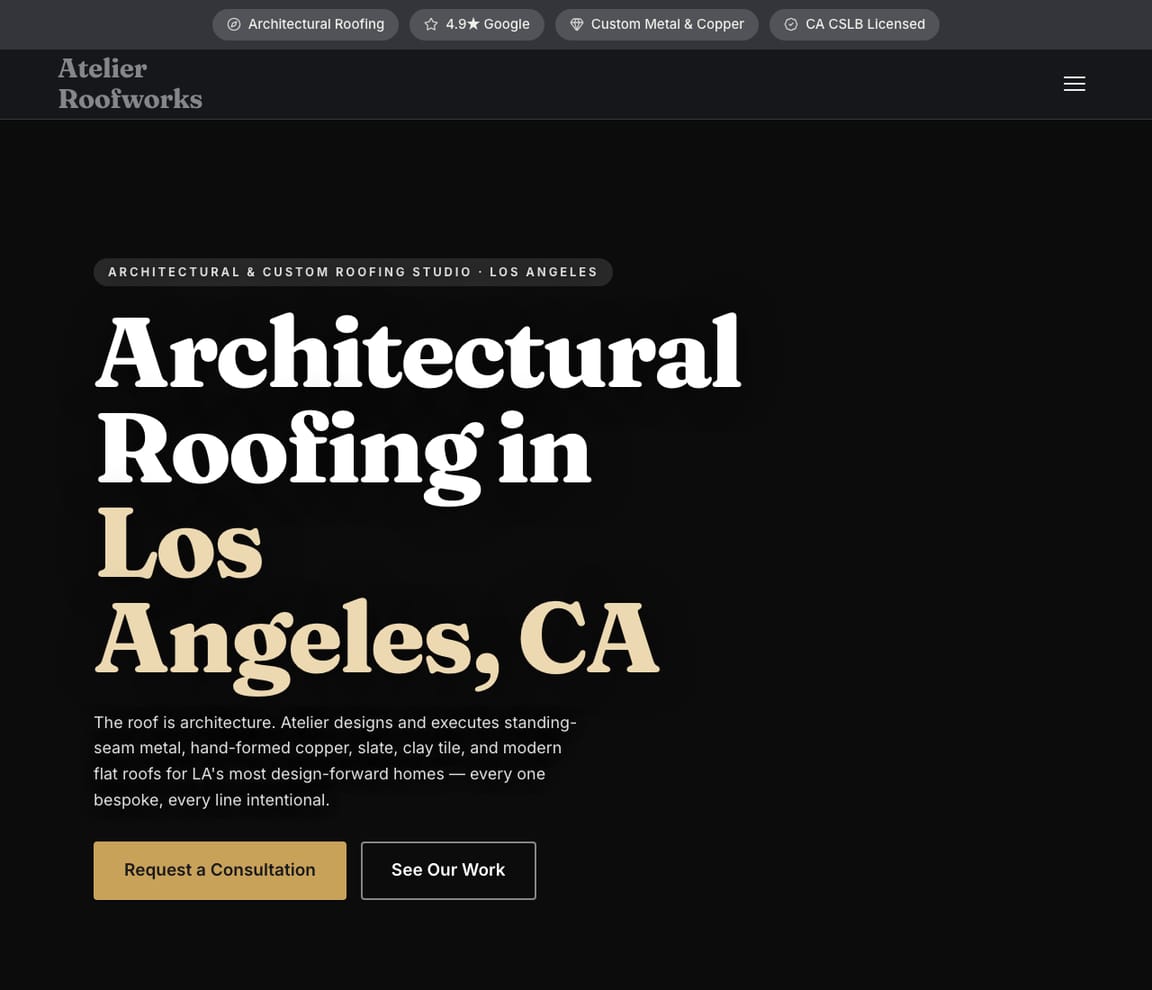 Roofing - Architectural & Custom website template preview
