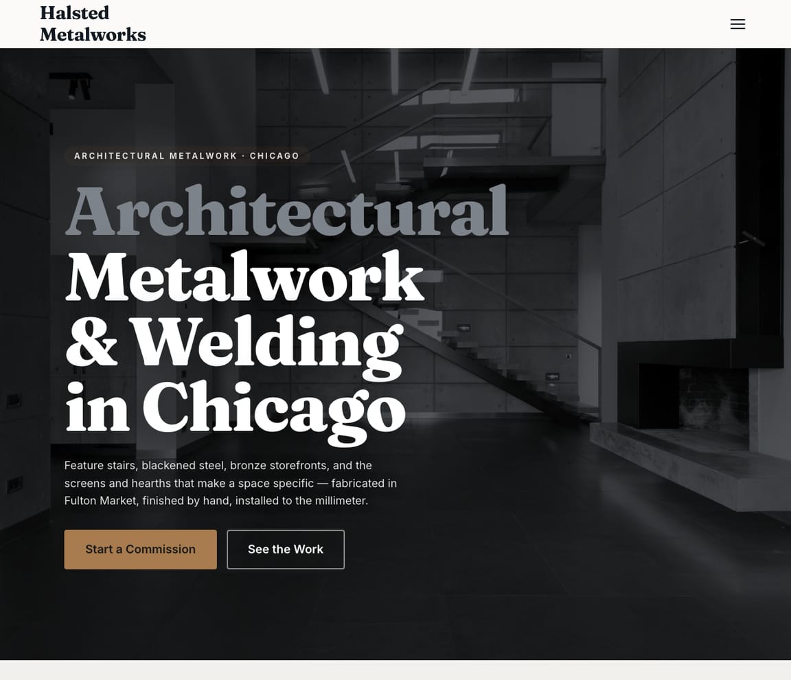 Architectural Metalwork website template preview