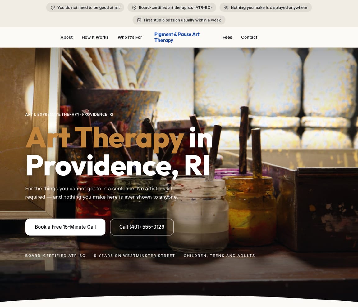 Art & Expressive Therapy website template preview