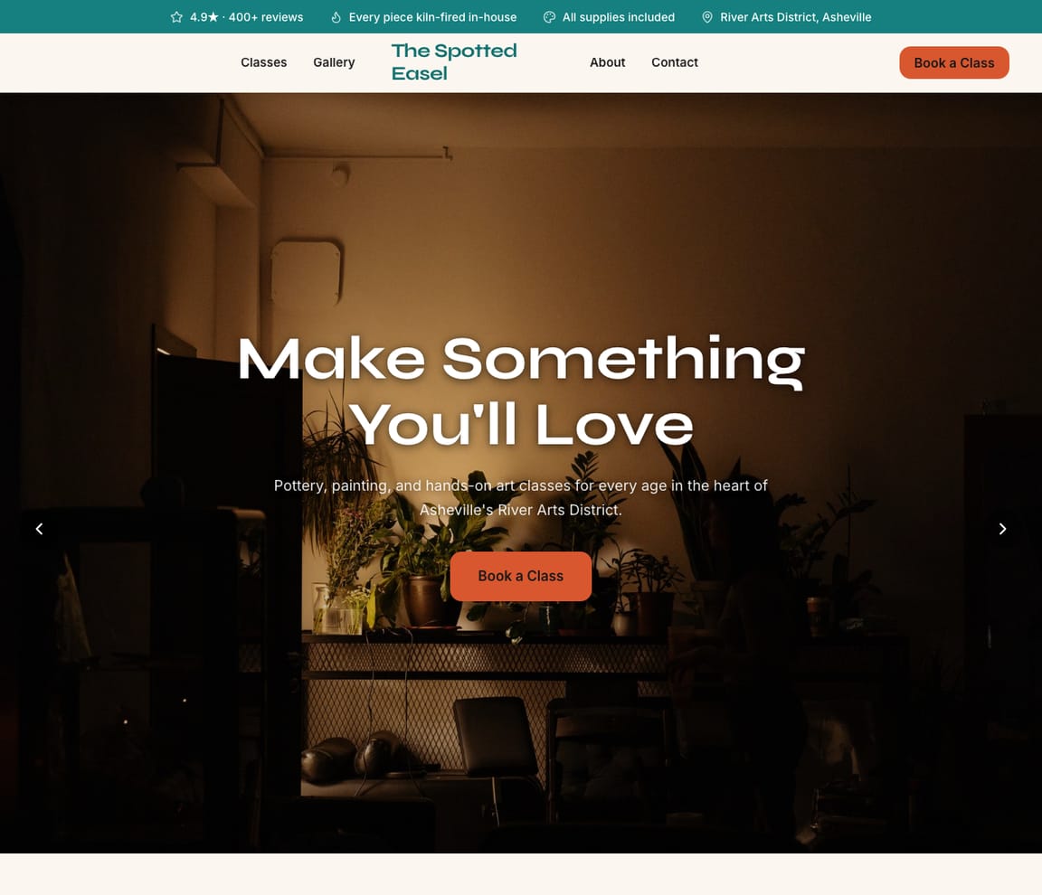 Art Studio website template preview