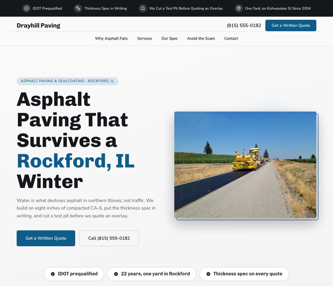 Asphalt Paving Contractor website template preview