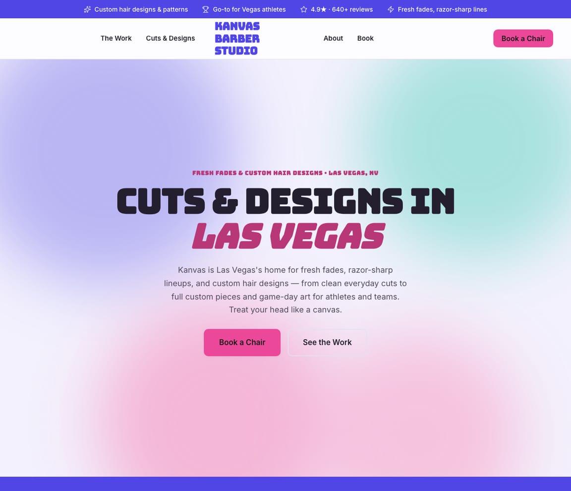 Athlete Cuts & Hair Designs website template preview