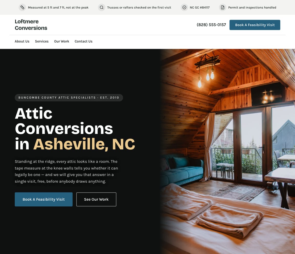 Attic Conversion website template preview