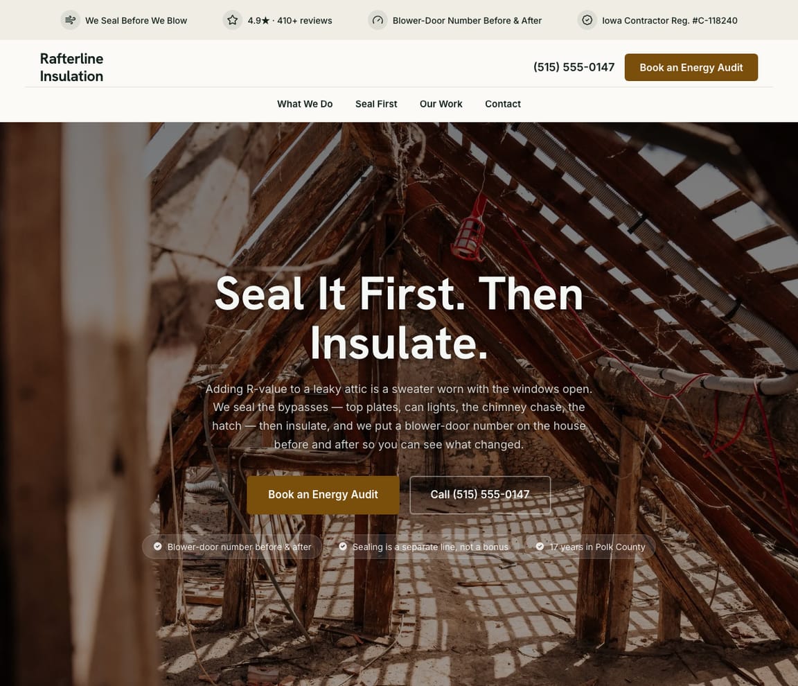 Attic & Home Insulation website template preview