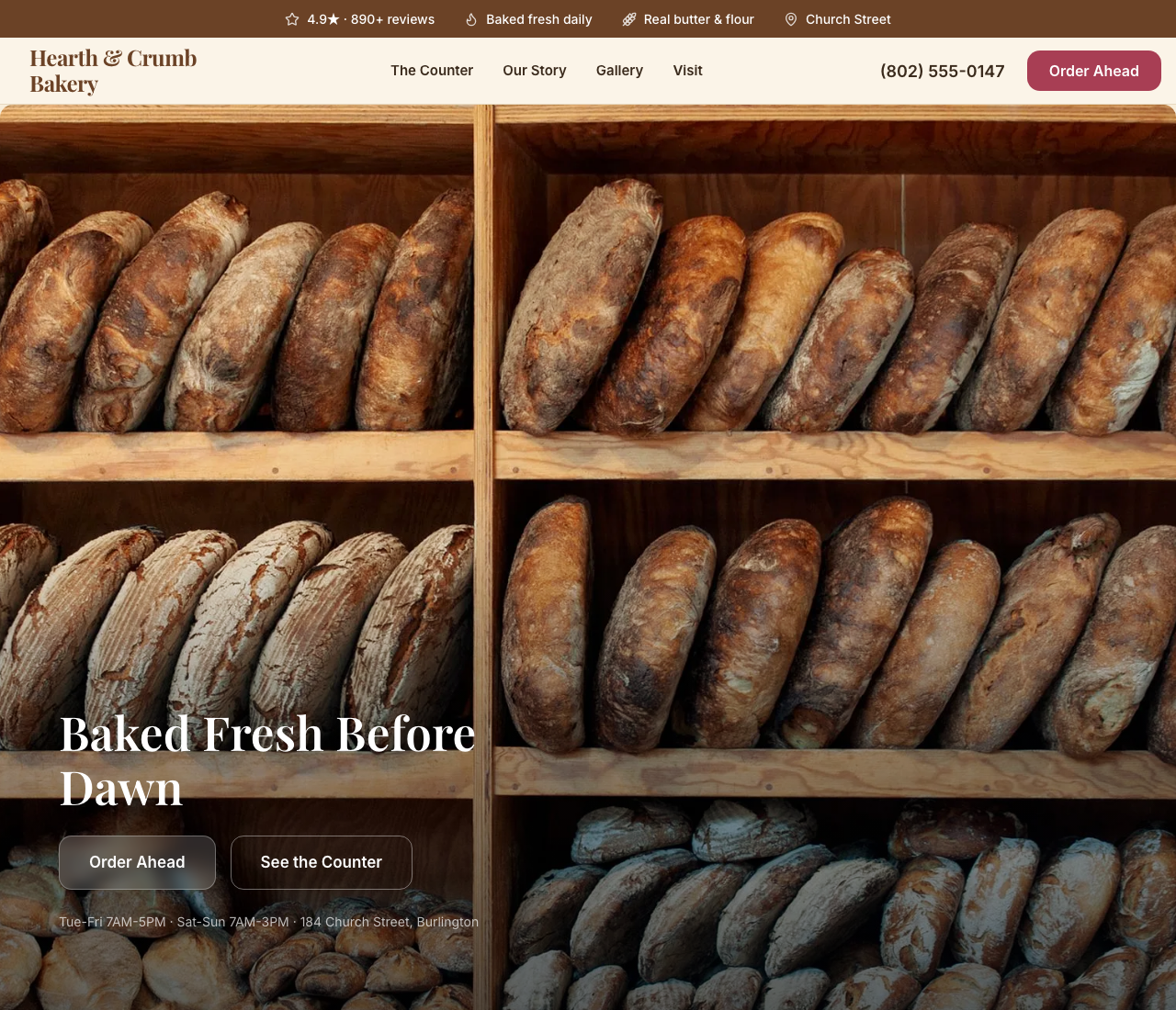 bakery website template