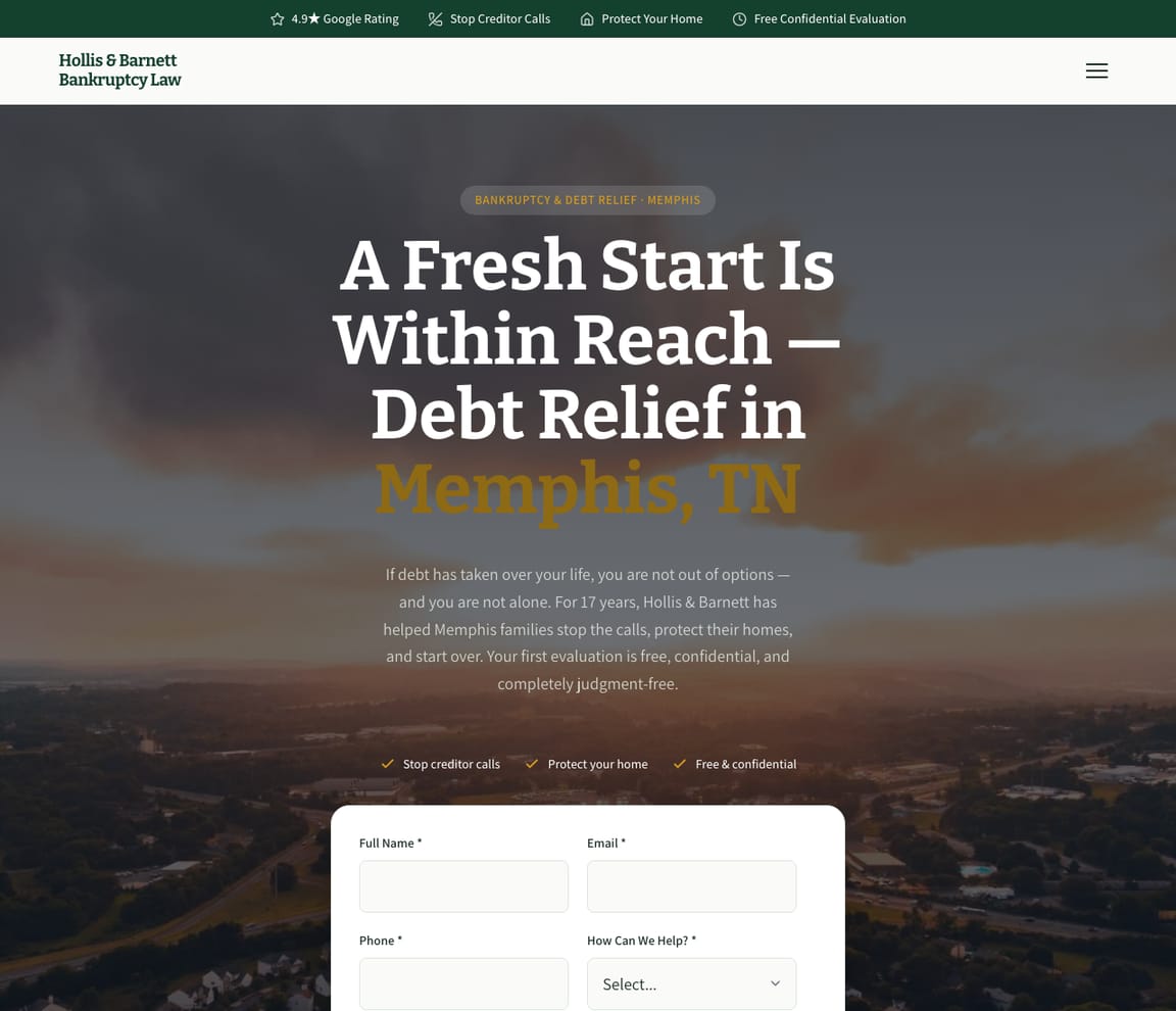 Bankruptcy Lawyer website template preview