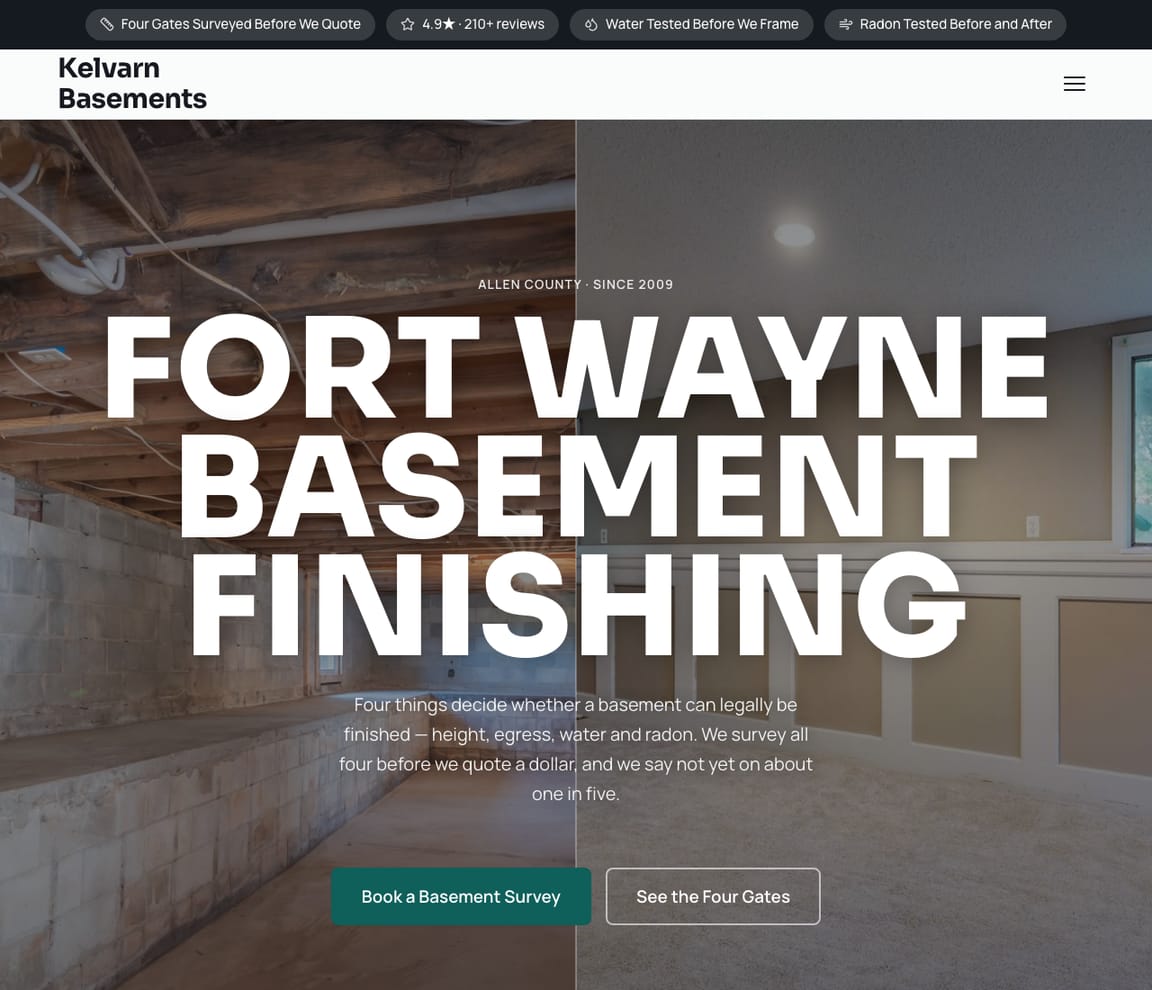 Basement Finishing website template preview