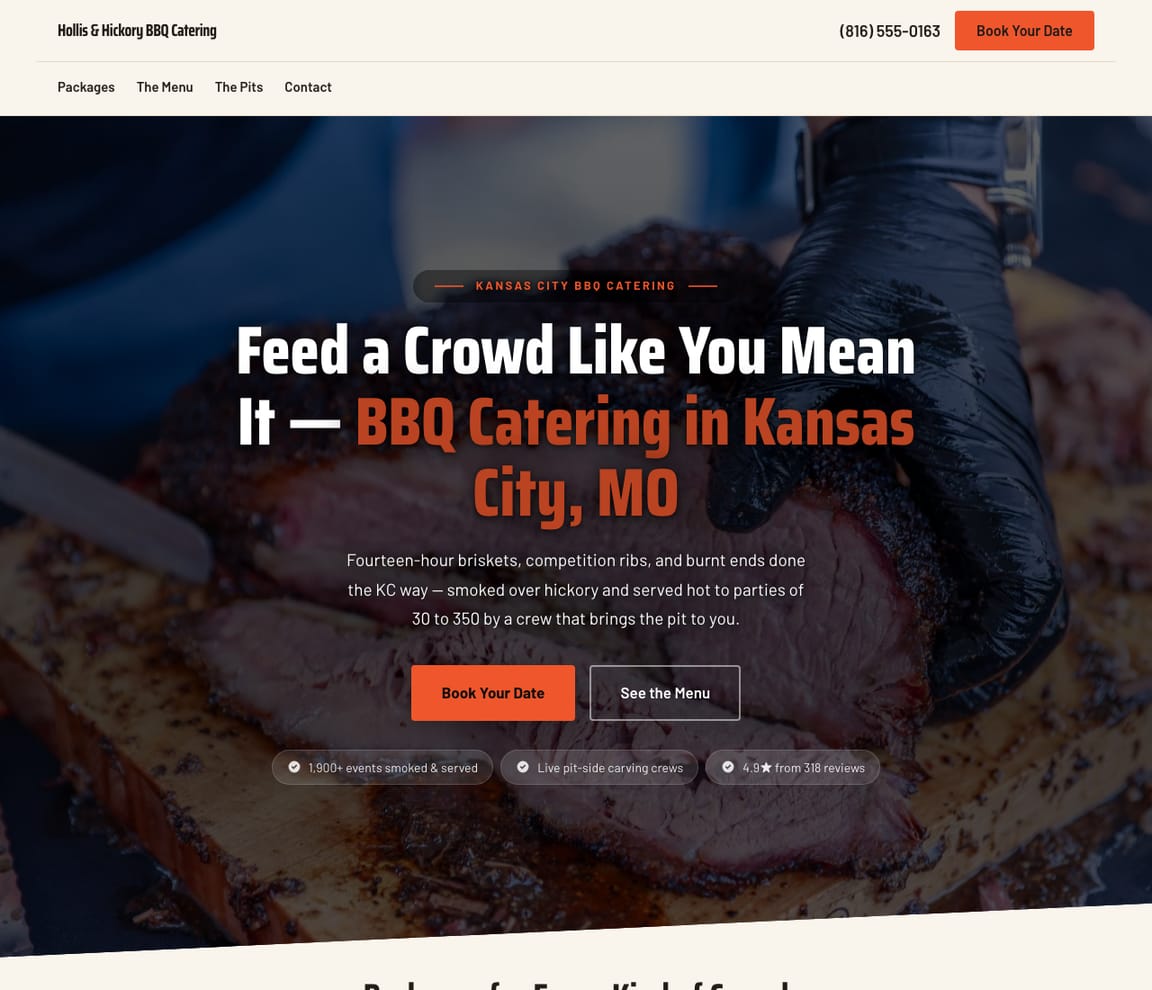 BBQ Catering website template preview