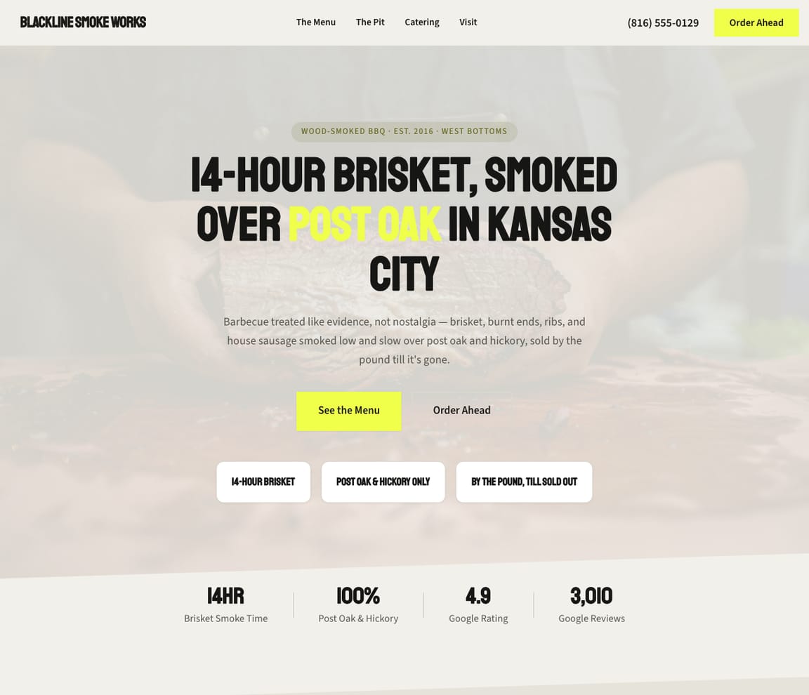 BBQ / Smokehouse website template preview