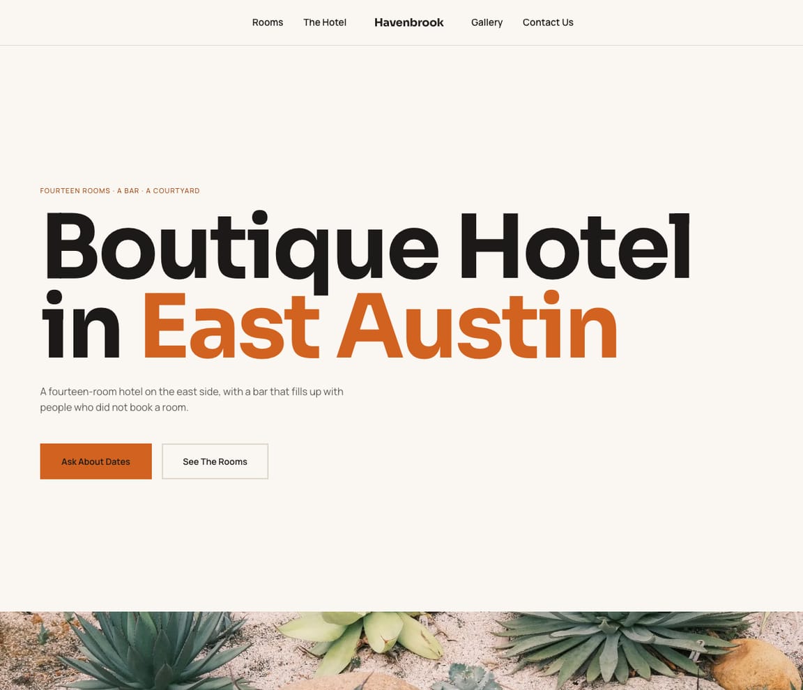 Boutique Hotel — Modern website template preview