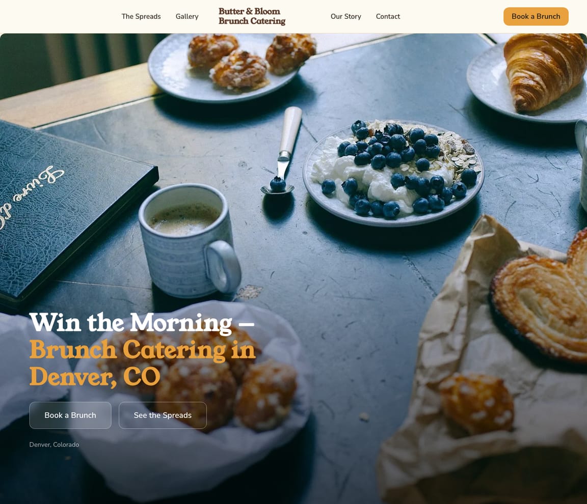 Brunch Catering website template preview