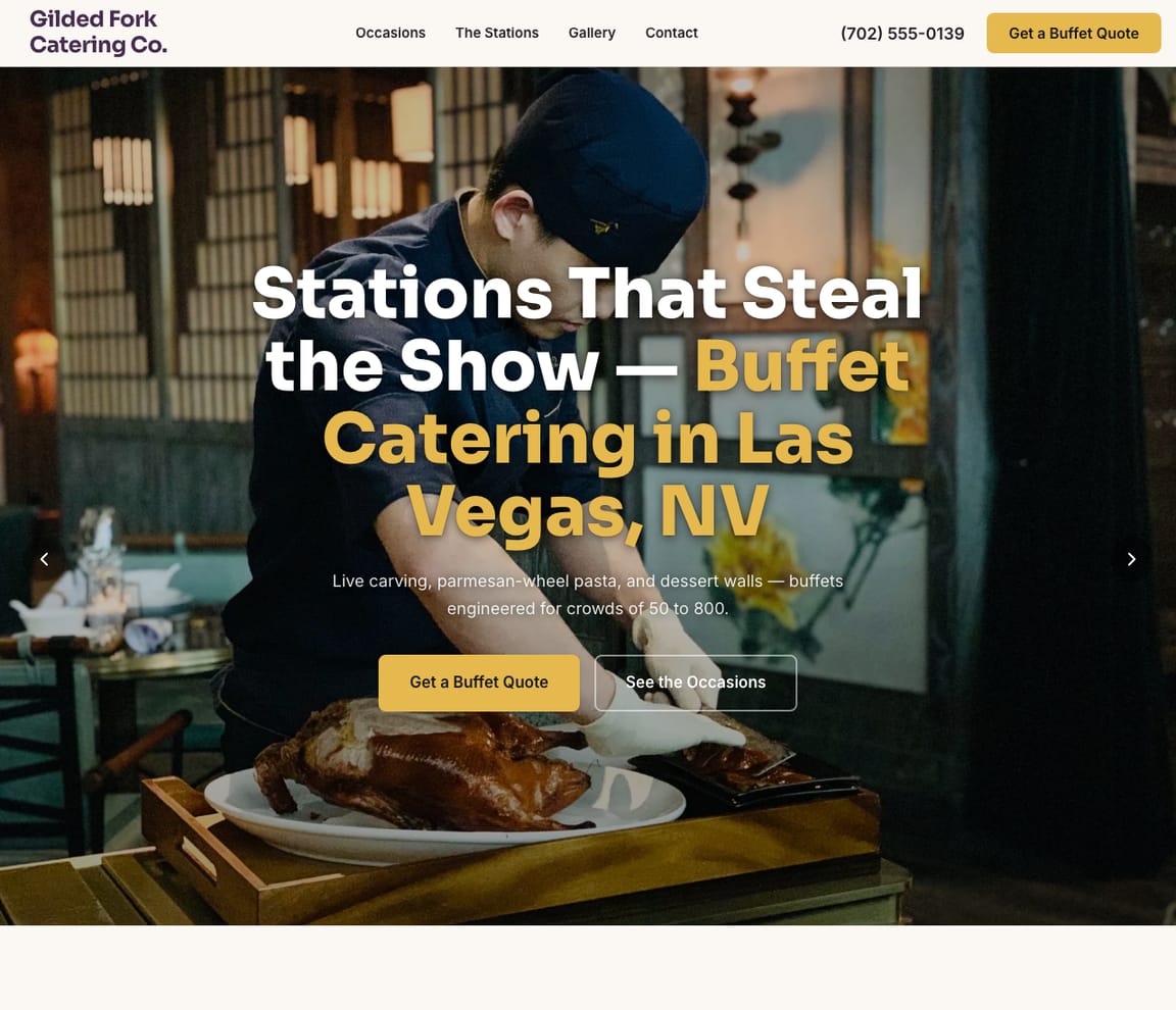 Buffet Catering website template preview