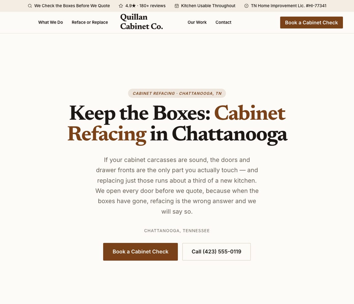 Cabinet Refacing website template preview