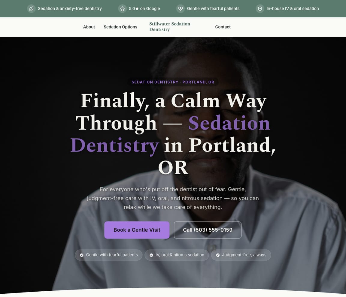 Sedation Dentist website template preview