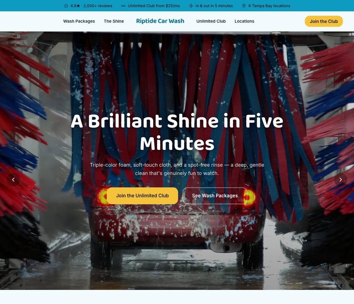 Car Wash website template preview