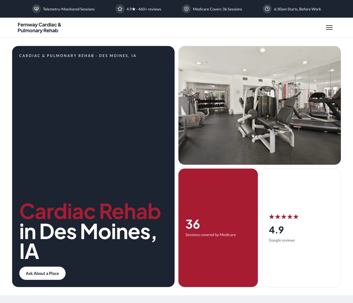 Cardiac & Pulmonary Rehab website template preview