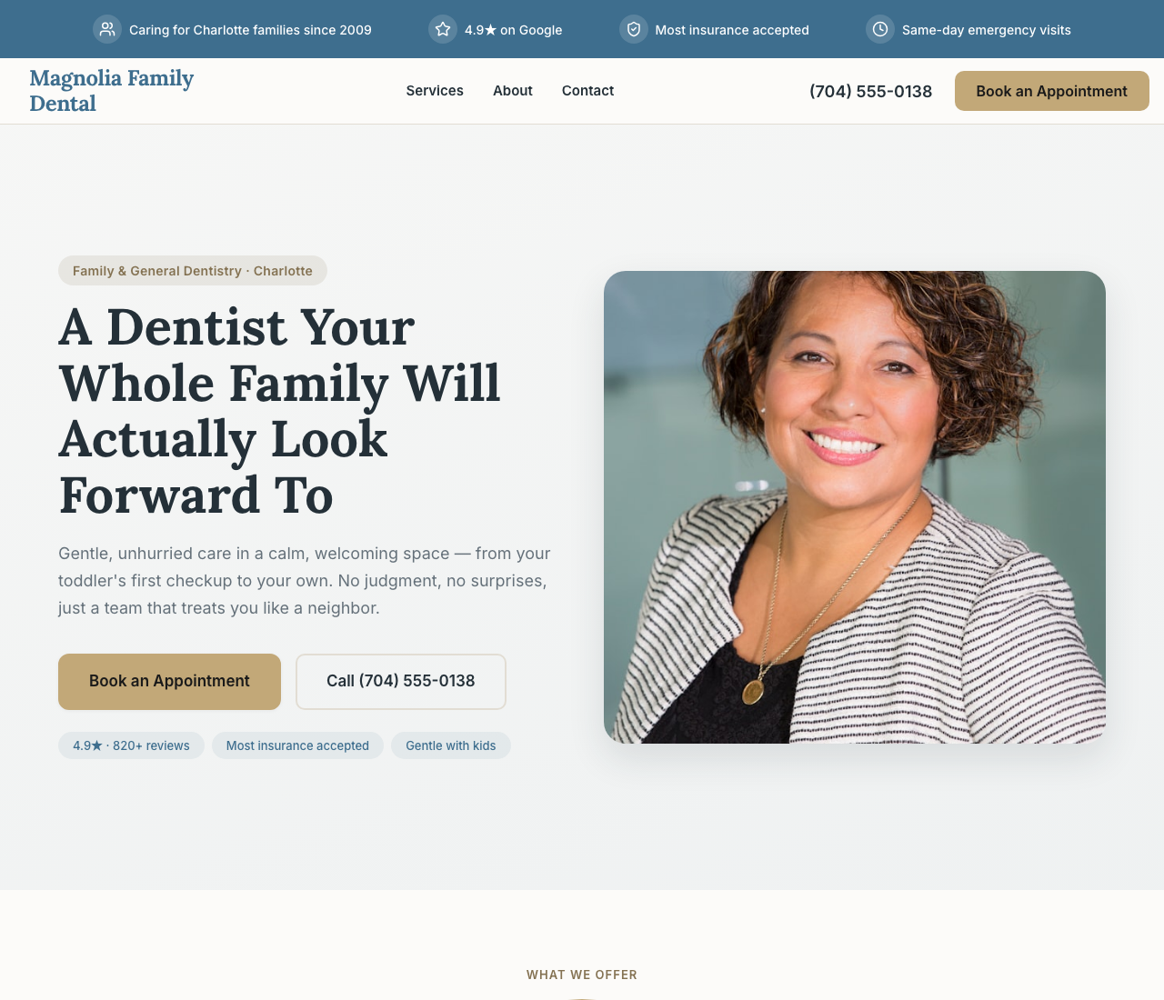 Dentist website template