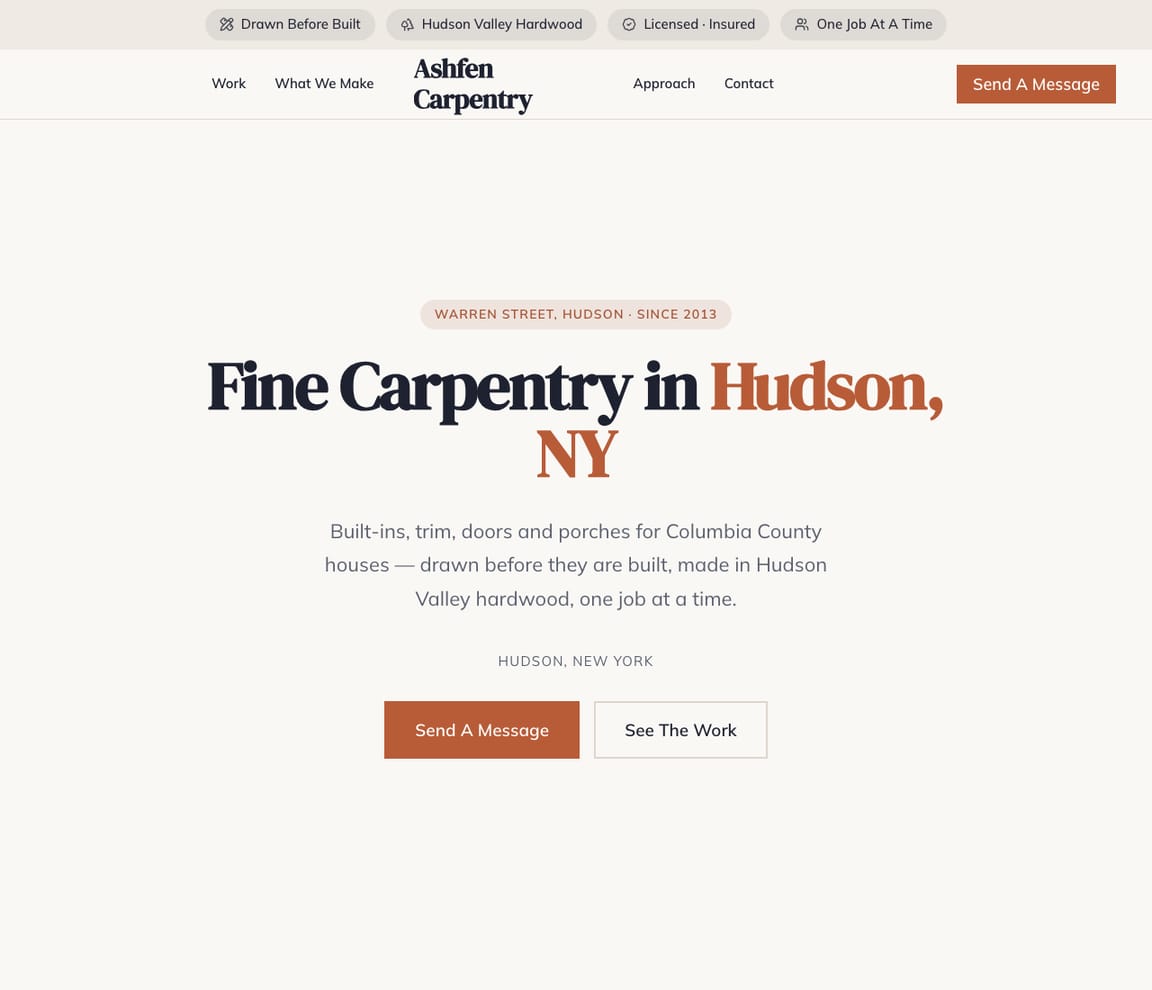 Carpentry (Editorial) website template preview