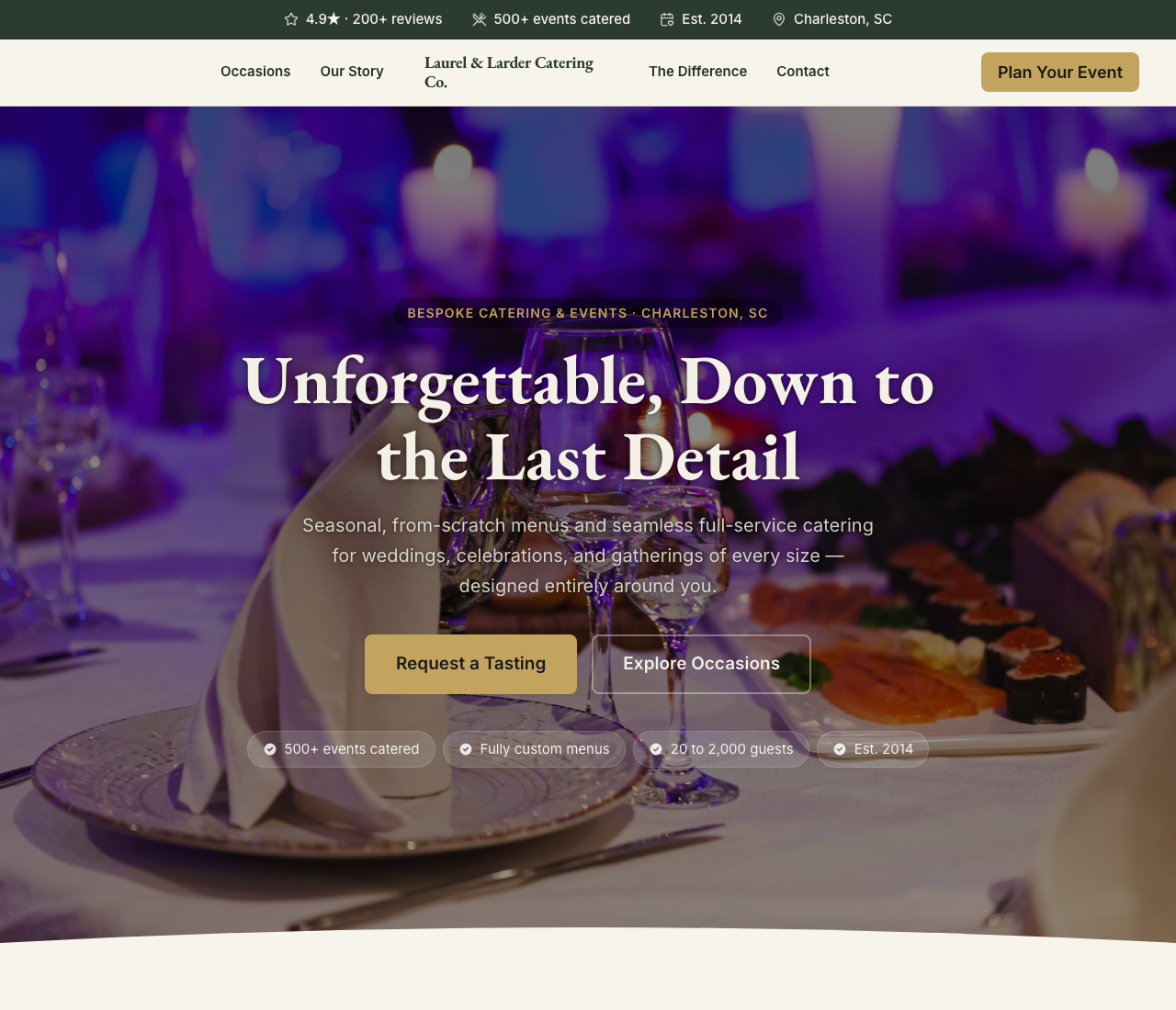 catering website template