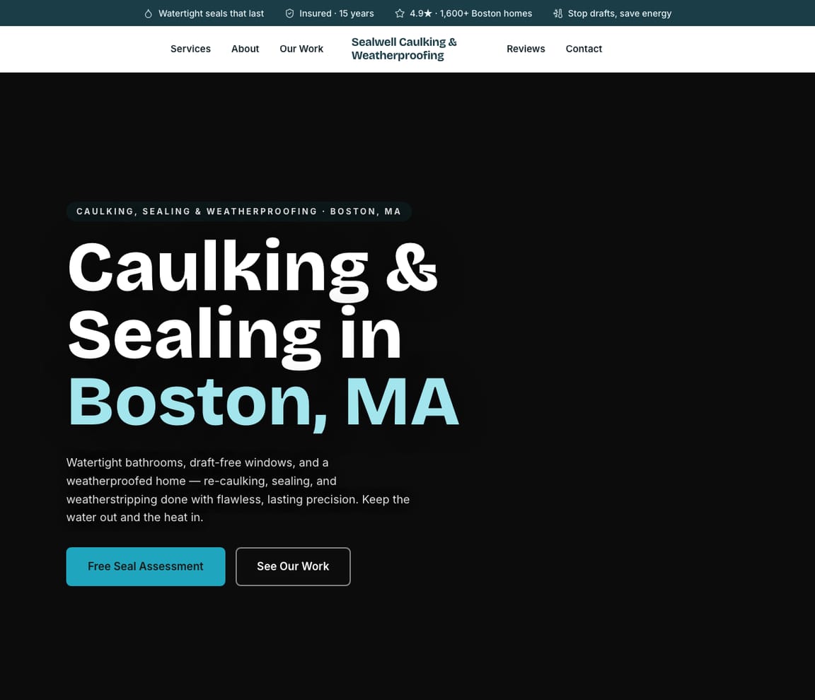 Caulking & Weatherproofing website template preview