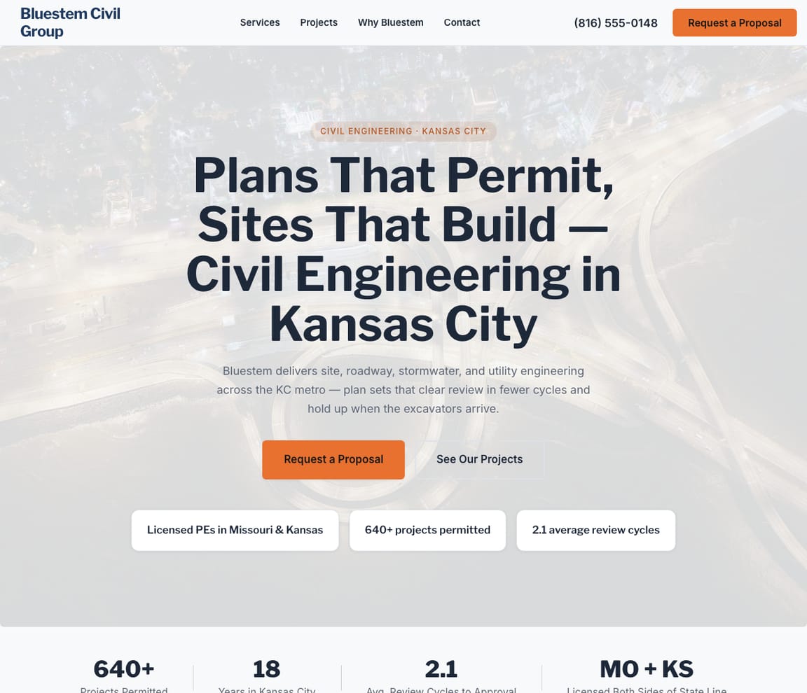 Civil Engineering website template preview