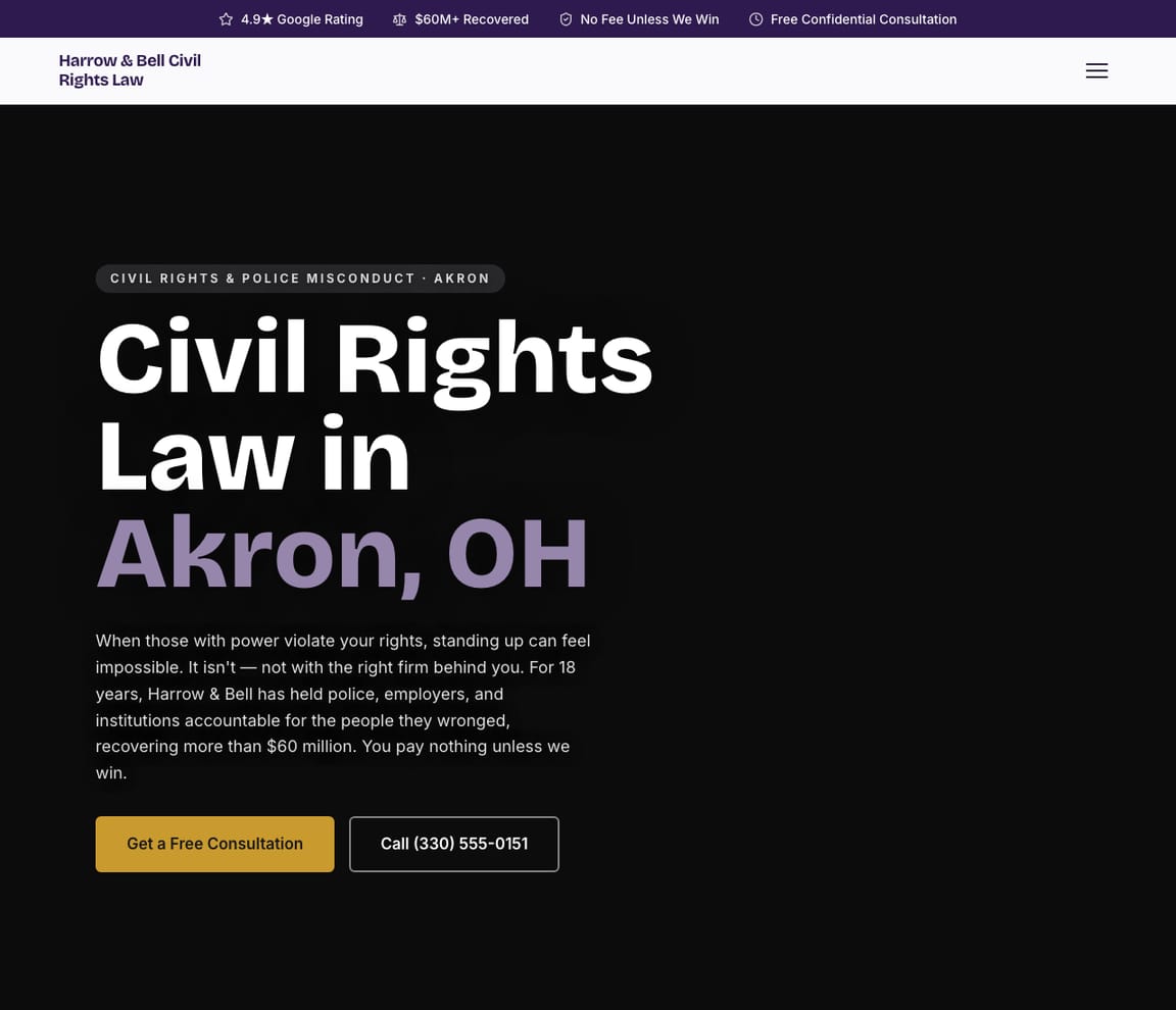 Civil Rights Lawyer website template preview