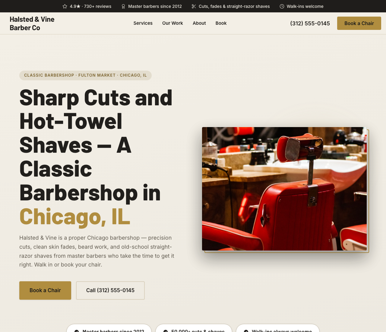 barber website template