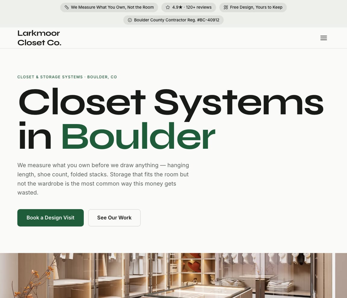 Closet & Storage Systems website template preview