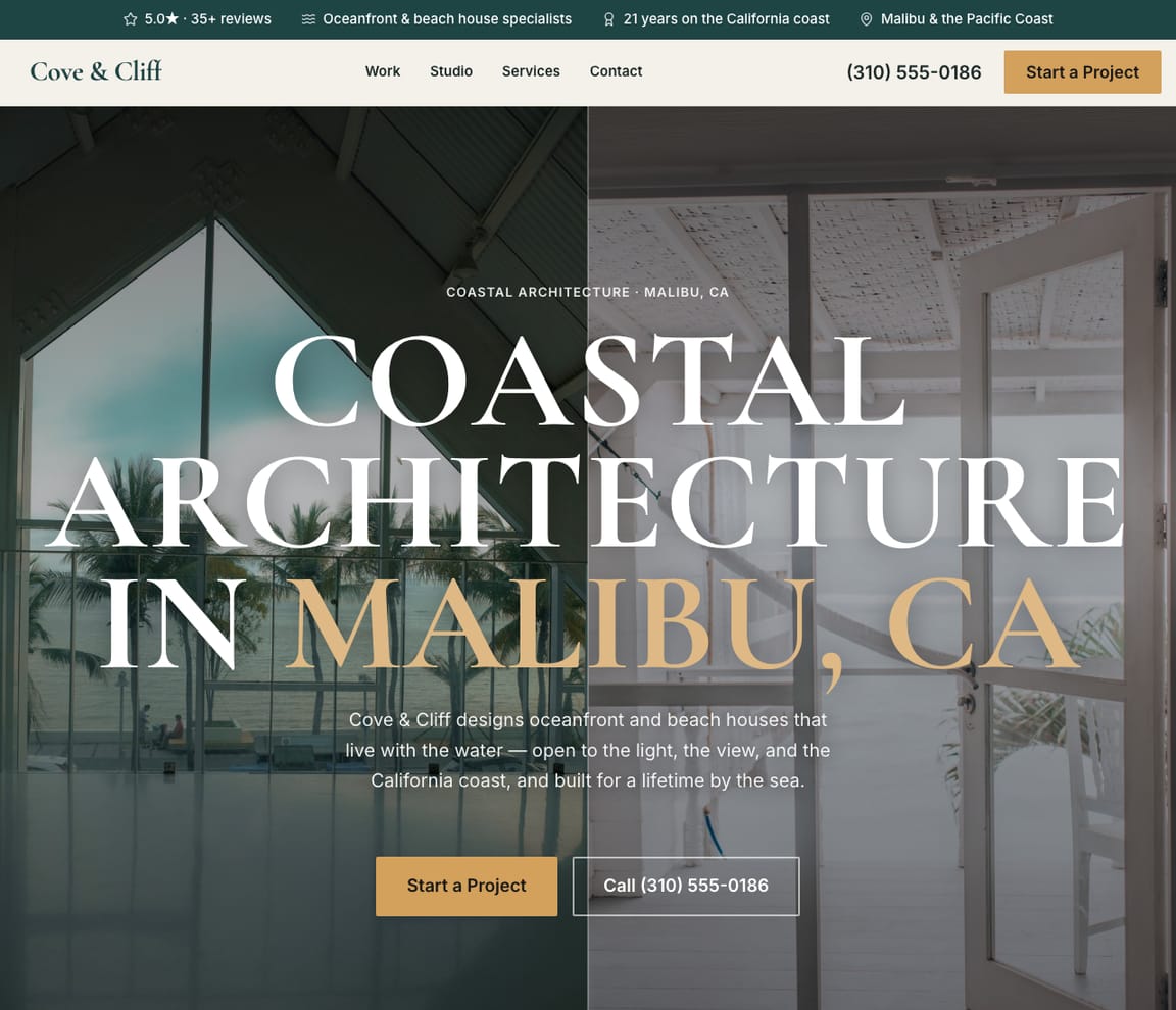 Coastal Architecture Studio website template preview