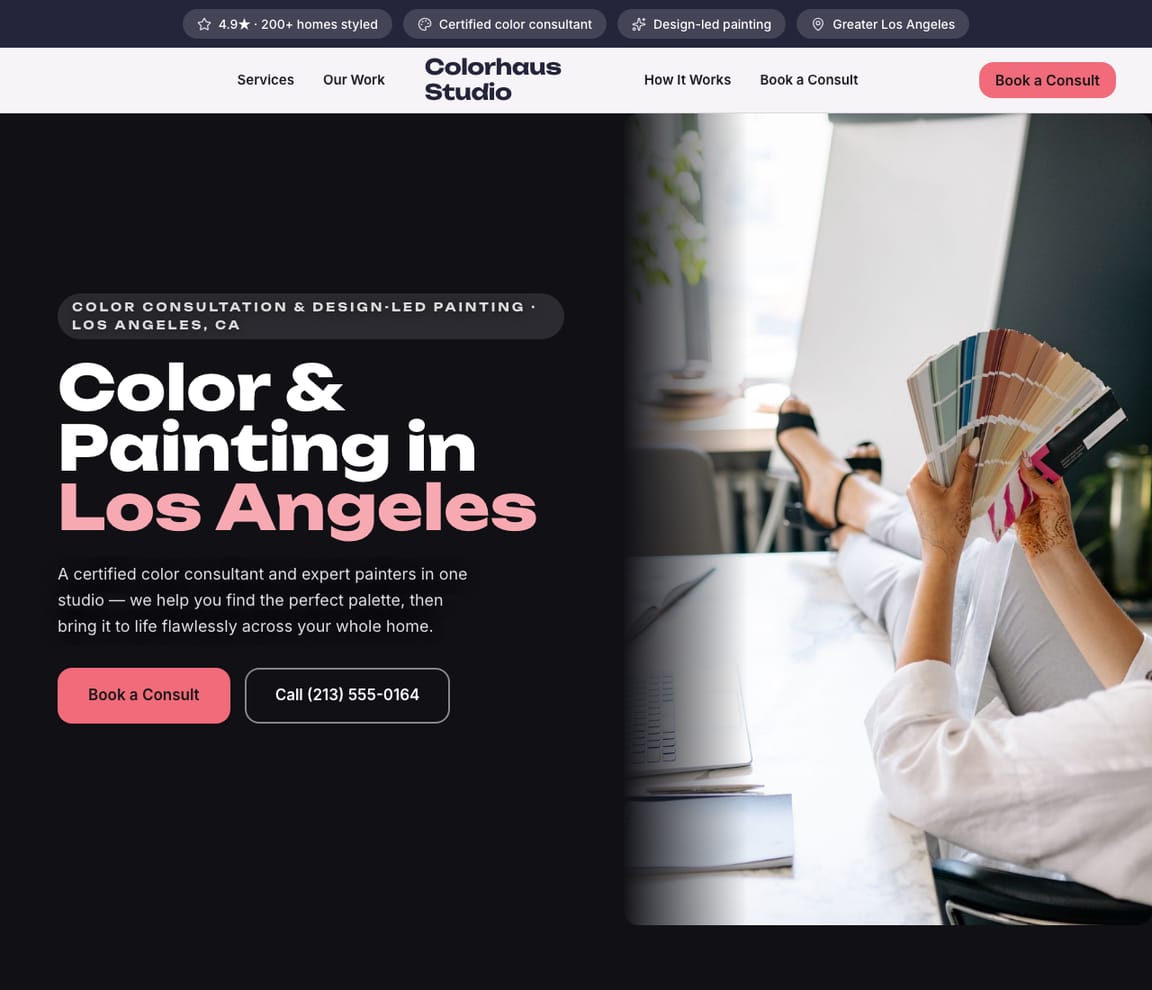 Color Consultation & Painting website template preview