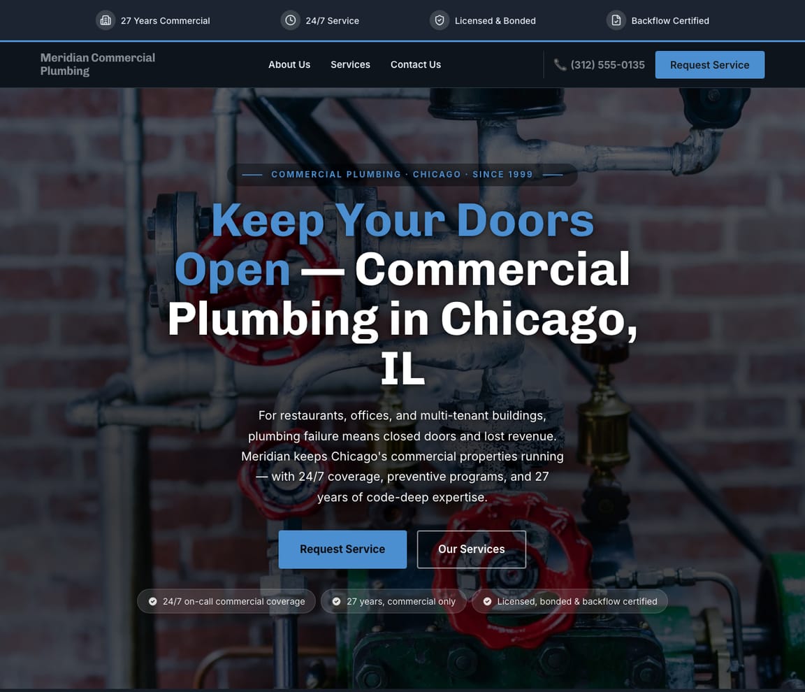 Plumber - Commercial website template preview