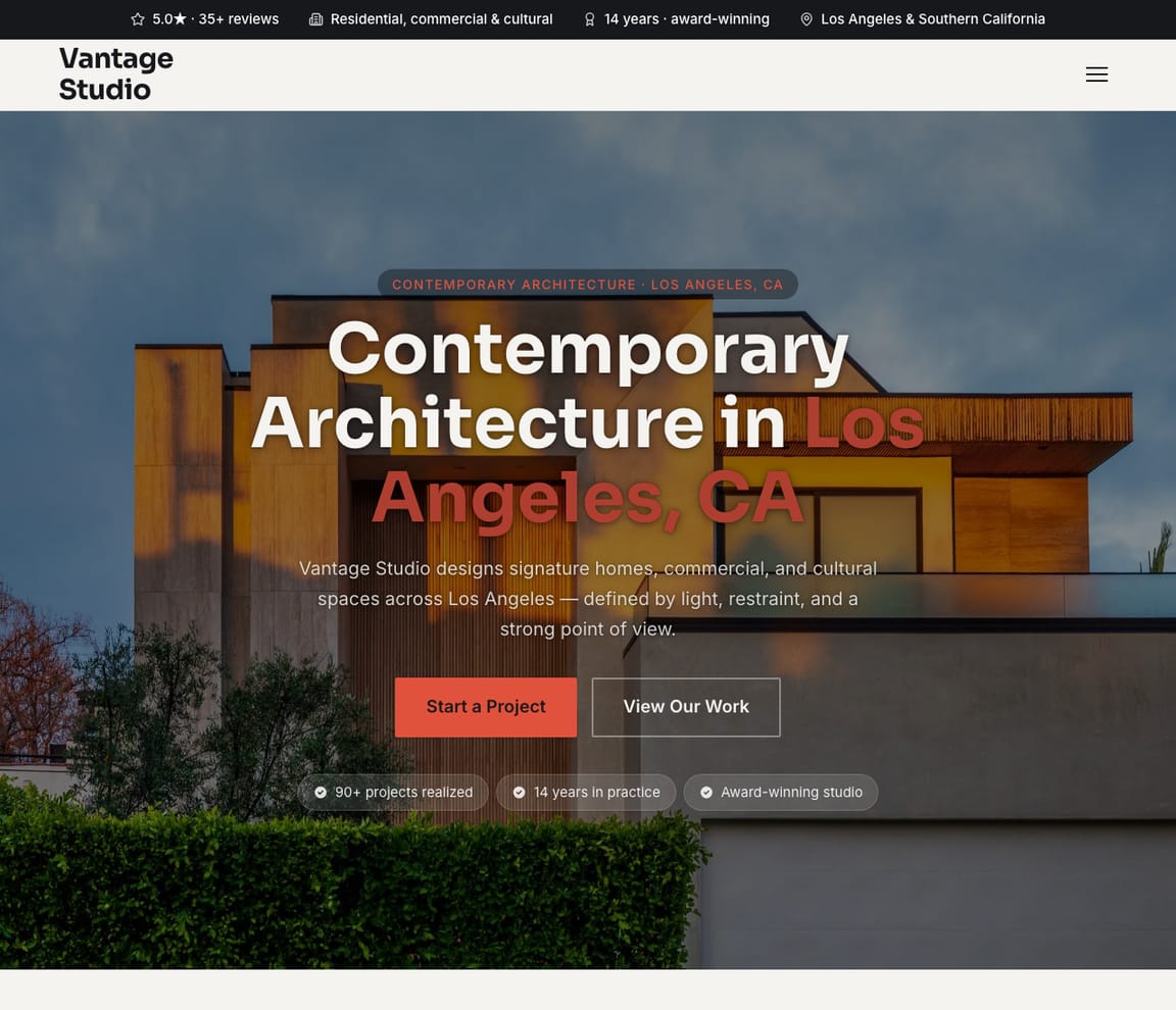 Contemporary Architect website template preview