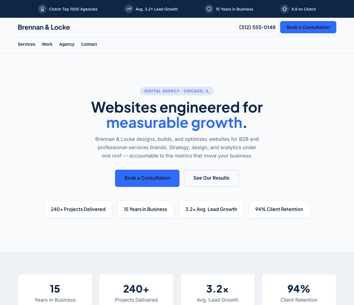 Corporate Digital Agency website template preview