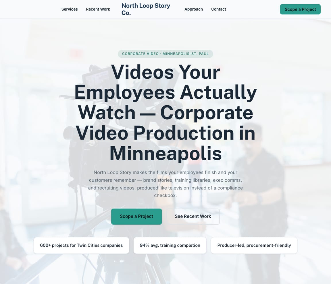 Corporate Video website template preview