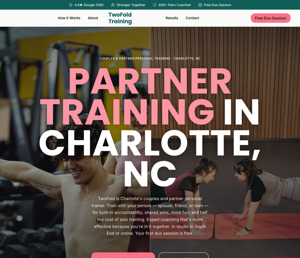 Couples & Partner Trainer website template preview