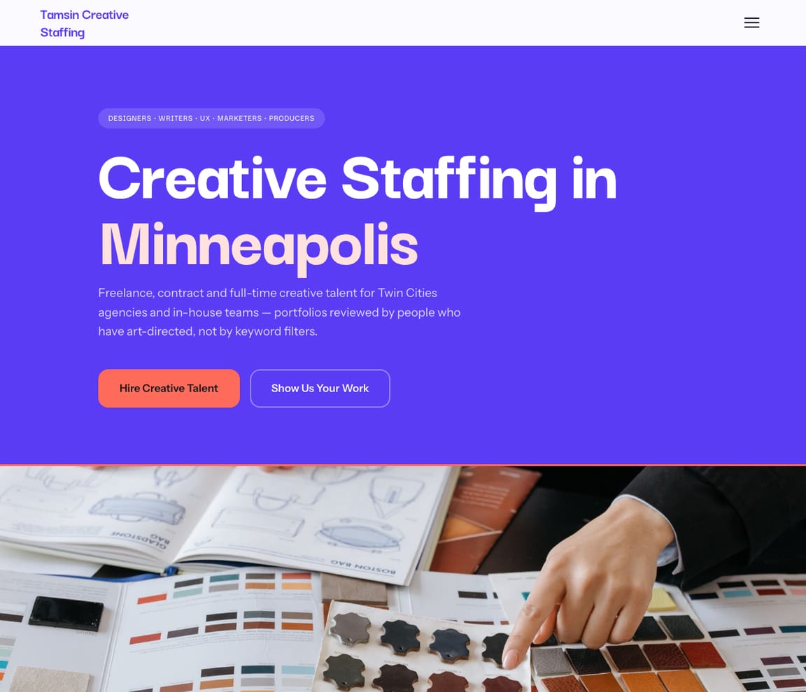Creative Staffing Agency website template preview