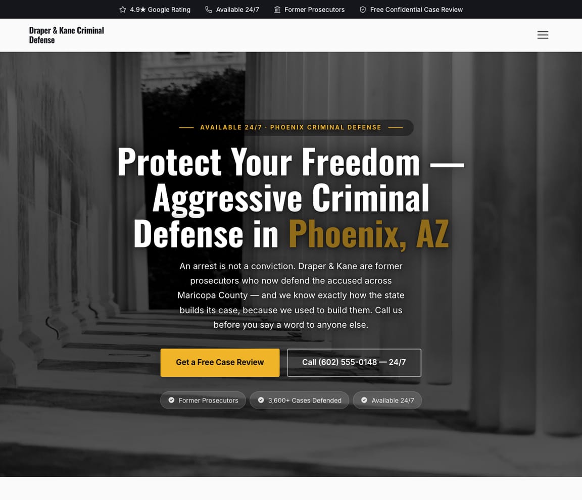 Criminal Defense Lawyer website template preview