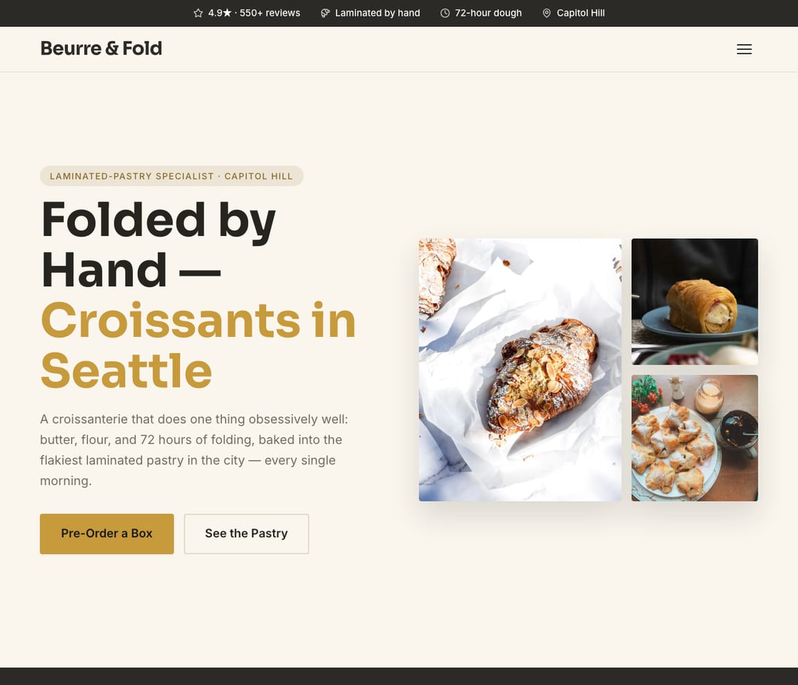 Croissant & Viennoiserie website template preview