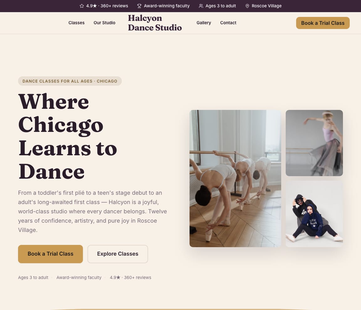 Dance Studio website template