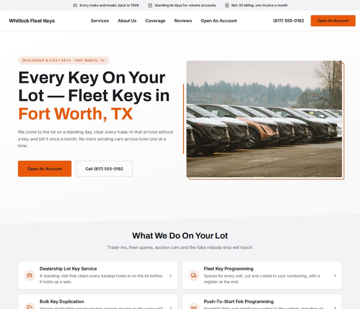 Dealership & Fleet Keys website template preview