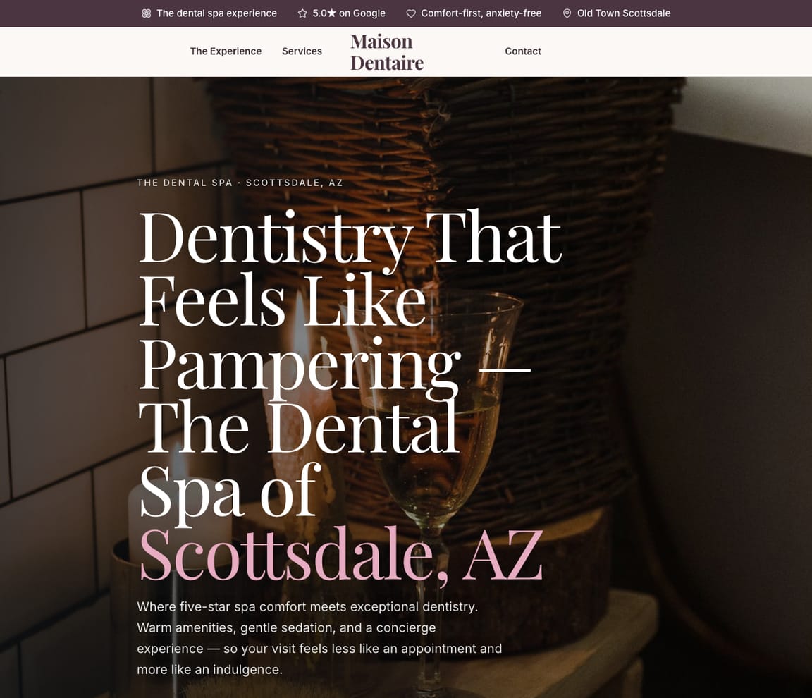Dental Spa website template preview