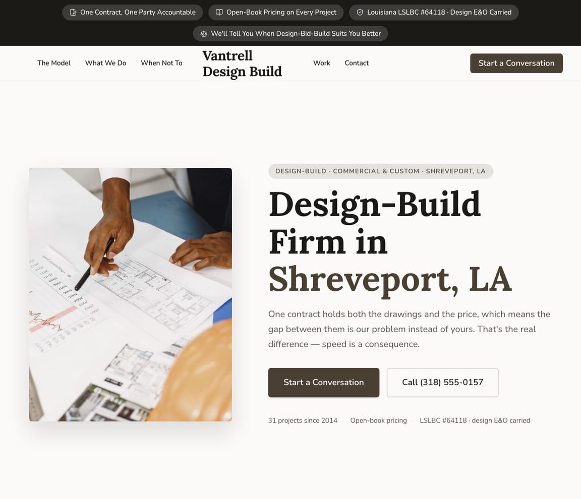 Design-Build Firm website template preview